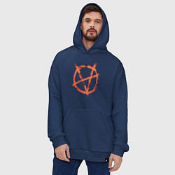 Толстовка-худи оверсайз VETEMENTS 20, цвет: тёмно-синий — фото 2