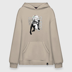 Толстовка-худи оверсайз No Game No Life, цвет: миндальный