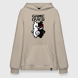 Толстовка-худи оверсайз MONOKUMA GAME OVER, цвет: миндальный