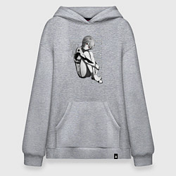 Толстовка-худи оверсайз Евангелион, цвет: меланж