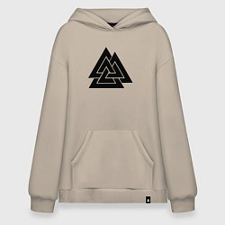 Толстовка-худи оверсайз Валькнут Valknut Z, цвет: миндальный