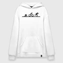 Толстовка-худи оверсайз Троеборье, цвет: белый