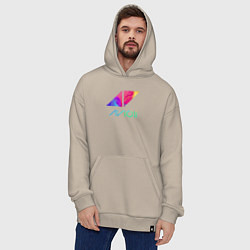Толстовка-худи оверсайз AVICII RAIBOW, цвет: миндальный — фото 2