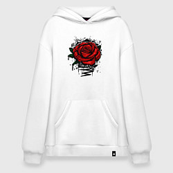 Худи оверсайз Красная Роза Red Rose