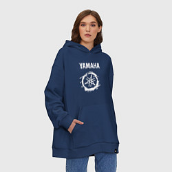 Толстовка-худи оверсайз YAMAHA ЯМАХА МОТОСПОРТ, цвет: тёмно-синий — фото 2