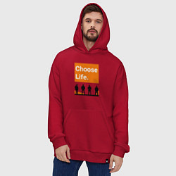 Толстовка-худи оверсайз Choose Life, цвет: красный — фото 2