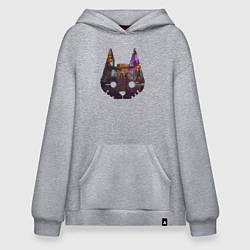 Толстовка-худи оверсайз Stray: City Cat, цвет: меланж