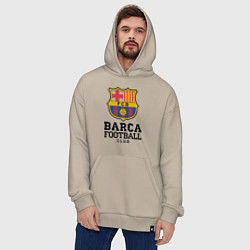 Толстовка-худи оверсайз Barcelona Football Club, цвет: миндальный — фото 2