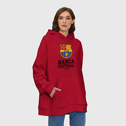 Толстовка-худи оверсайз Barcelona Football Club, цвет: красный — фото 2
