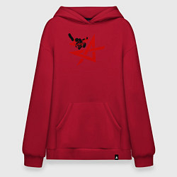 Толстовка-худи оверсайз Алиса коза, цвет: красный