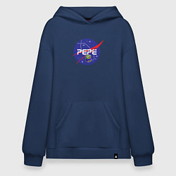 Толстовка-худи оверсайз Pepe Pepe space Nasa, цвет: тёмно-синий