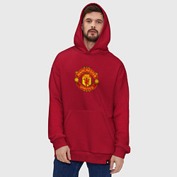 Толстовка-худи оверсайз Манчестер Юнайтед логотип, цвет: красный — фото 2