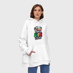 Толстовка-худи оверсайз TOCA LIFE WORLD ТОКА ЛАЙФ ВОРЛД ПЕРСОНАЖИ, цвет: белый — фото 2