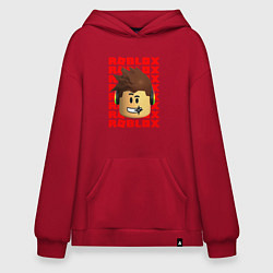 Толстовка-худи оверсайз ROBLOX RED LOGO LEGO FACE, цвет: красный