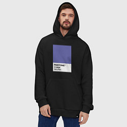Толстовка-худи оверсайз Цвет Pantone 2022 года - Very Peri, цвет: черный — фото 2