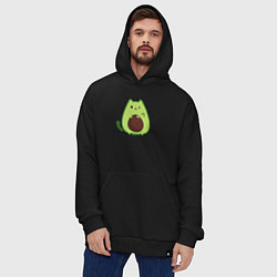 Толстовка-худи оверсайз Avo cat o подмигивает, цвет: черный — фото 2