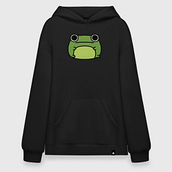 Толстовка-худи оверсайз Frog Lucky, цвет: черный