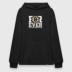 Толстовка-худи оверсайз FOREVER NOT JUST WHEN WE WIN, Boston Bruins, Босто, цвет: черный