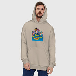 Толстовка-худи оверсайз The Beatles on a Yellow Submarine, цвет: миндальный — фото 2