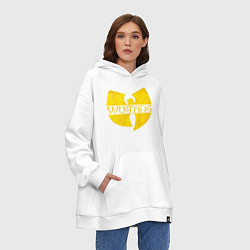 Толстовка-худи оверсайз Wu tang logo, цвет: белый — фото 2