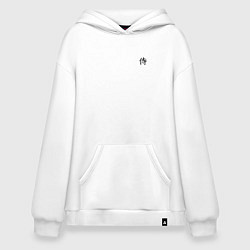 Толстовка-худи оверсайз ИЕРОГЛИФ САМУРАЙ, цвет: белый