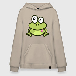 Худи оверсайз Забавный зеленый лягушонок