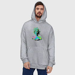 Толстовка-худи оверсайз Gorgon Medusa Vaporwave Neon, цвет: меланж — фото 2