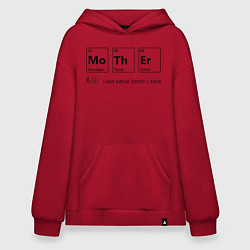 Толстовка-худи оверсайз MoThEr химические элементы, цвет: красный