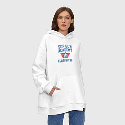 Толстовка-худи оверсайз TOP GUN Academy Class of 85, цвет: белый — фото 2