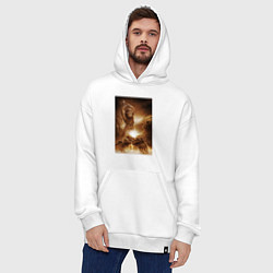 Толстовка-худи оверсайз Сварог - Кузнец, цвет: белый — фото 2