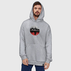 Толстовка-худи оверсайз Stranger Things Moon, цвет: меланж — фото 2