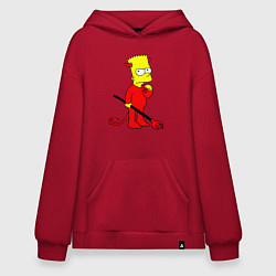 Толстовка-худи оверсайз Bart Simpson - devil, цвет: красный