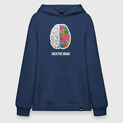 Толстовка-худи оверсайз Creative Brain, цвет: тёмно-синий