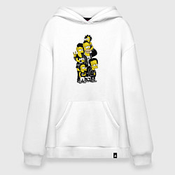 Толстовка-худи оверсайз Simpsons not dead! Motto, цвет: белый