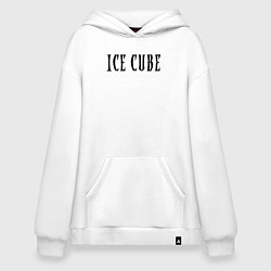 Толстовка-худи оверсайз Ice Cube - logo, цвет: белый