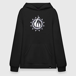 Толстовка-худи оверсайз In flames - logo neon, цвет: черный