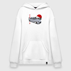 Толстовка-худи оверсайз Mazda MX-5 ND Miata ND Front View JDM Retro, цвет: белый
