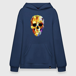 Толстовка-худи оверсайз Color skull - sketch, цвет: тёмно-синий