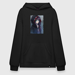 Толстовка-худи оверсайз Sweet Benio, цвет: черный