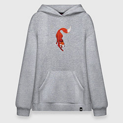 Толстовка-худи оверсайз Лиса Крадётся, цвет: меланж