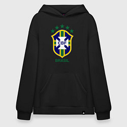 Толстовка-худи оверсайз Brasil CBF, цвет: черный