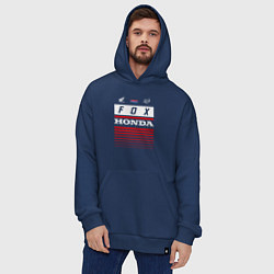 Толстовка-худи оверсайз Honda racing, цвет: тёмно-синий — фото 2