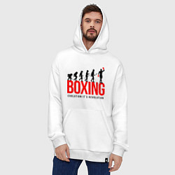 Толстовка-худи оверсайз Boxing evolution, цвет: белый — фото 2