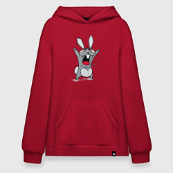 Толстовка-худи оверсайз Злой заяц, цвет: красный