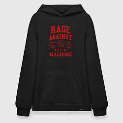 Толстовка-худи оверсайз Rage Against the Machine красный, цвет: черный