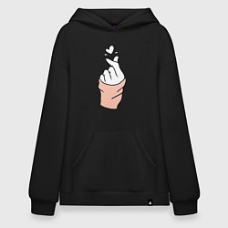 Толстовка-худи оверсайз Hand click, цвет: черный