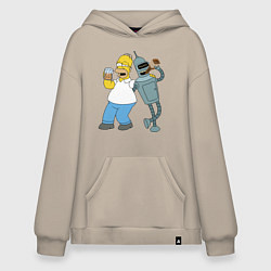 Худи оверсайз Drunk Homer and Bender