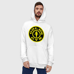 Толстовка-худи оверсайз Golds GYM, цвет: белый — фото 2