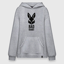 Толстовка-худи оверсайз Bad rabbit, цвет: меланж