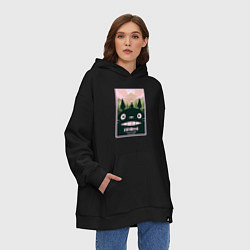 Толстовка-худи оверсайз Totoro poster, цвет: черный — фото 2